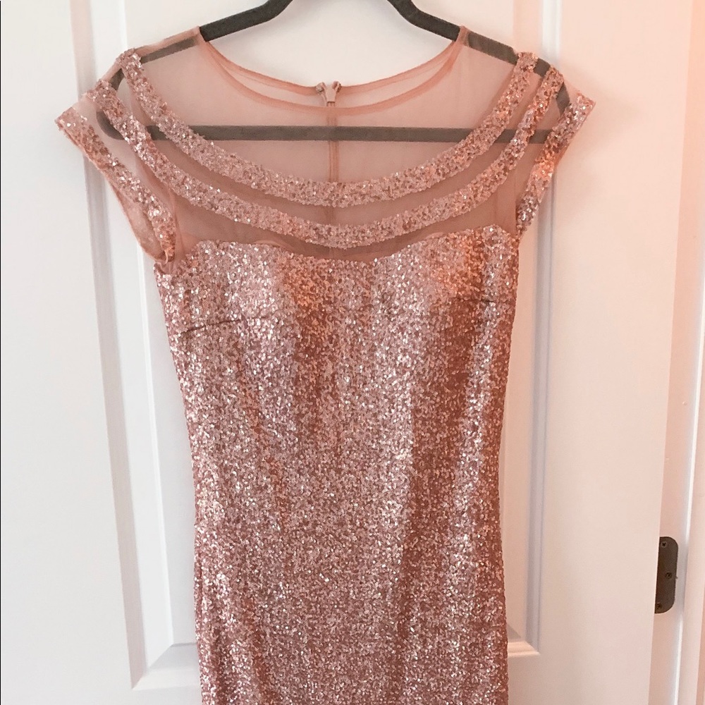 Rose gold La Femme gown size 0